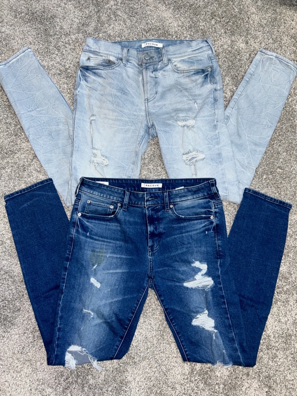 PacSun Men’s Skinny Jeans Two-Pack - Light Blue & Dark Blue 31x32